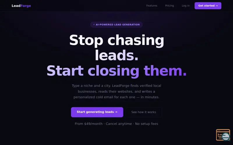 Screenshot of LeadForge