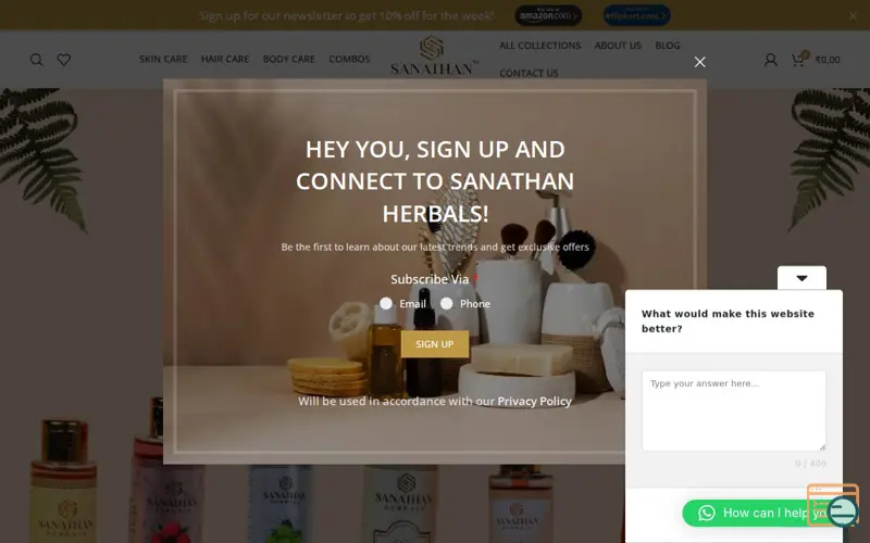 Screenshot of Sanathan Herbals -