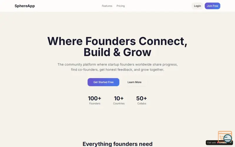 Screenshot of SphereConnects