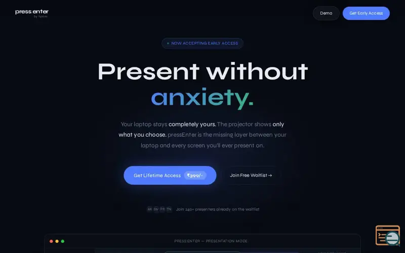 Screenshot of pressenter