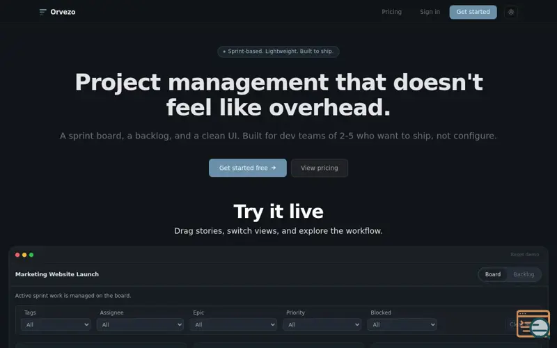 Screenshot of Orvezo