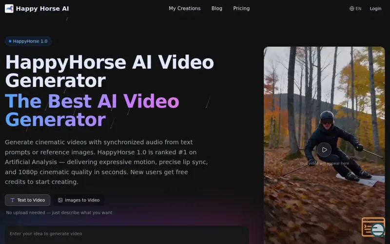 Screenshot of Happy Horse AI