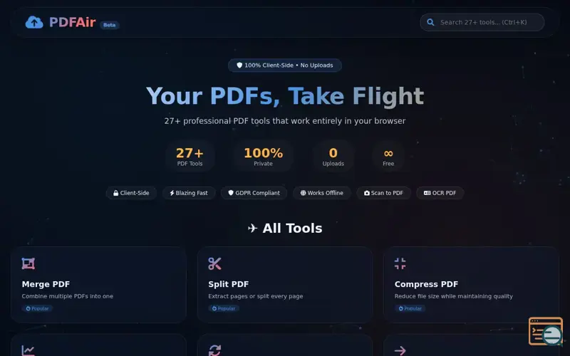 Screenshot of PDFAir