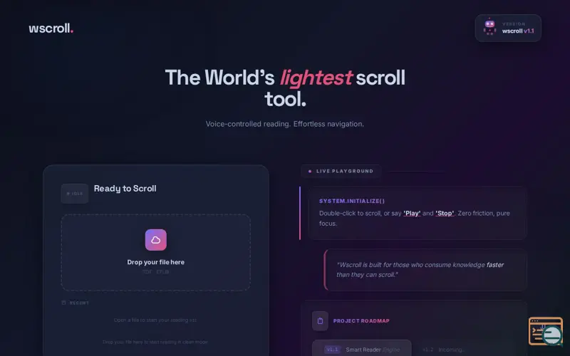 Screenshot of wscroll v1.1