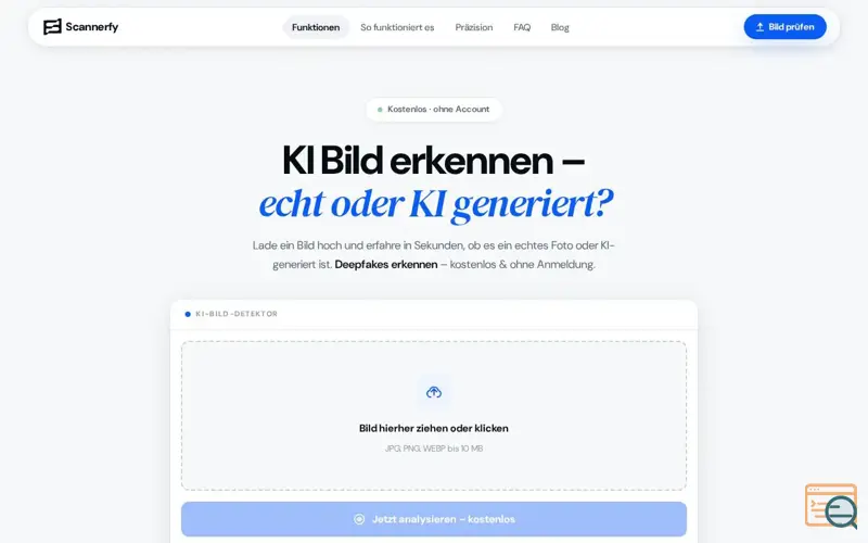 Screenshot of Scannerfy AI Detector