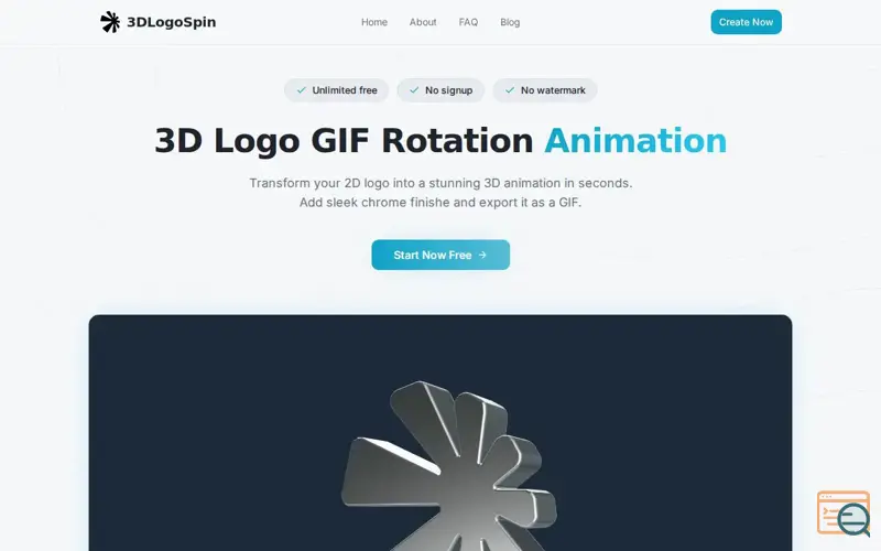 Screenshot of 3D Logo GIF Rotation Animation Maker