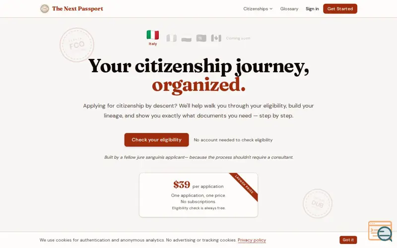 Screenshot of The Next Passport
