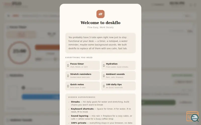 Screenshot of deskflo