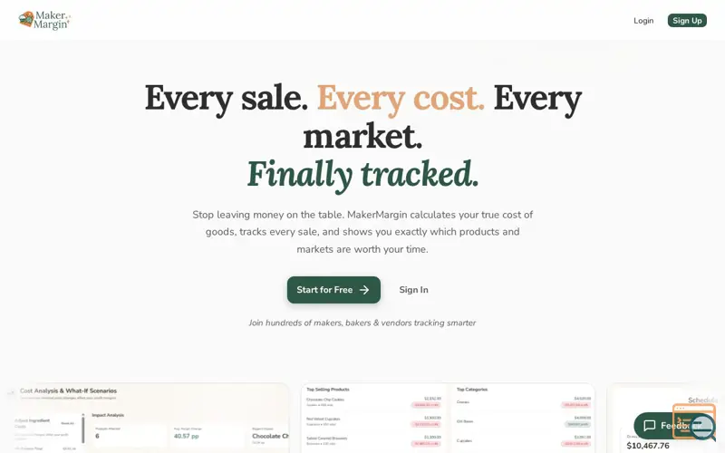 Screenshot of MakerMargin