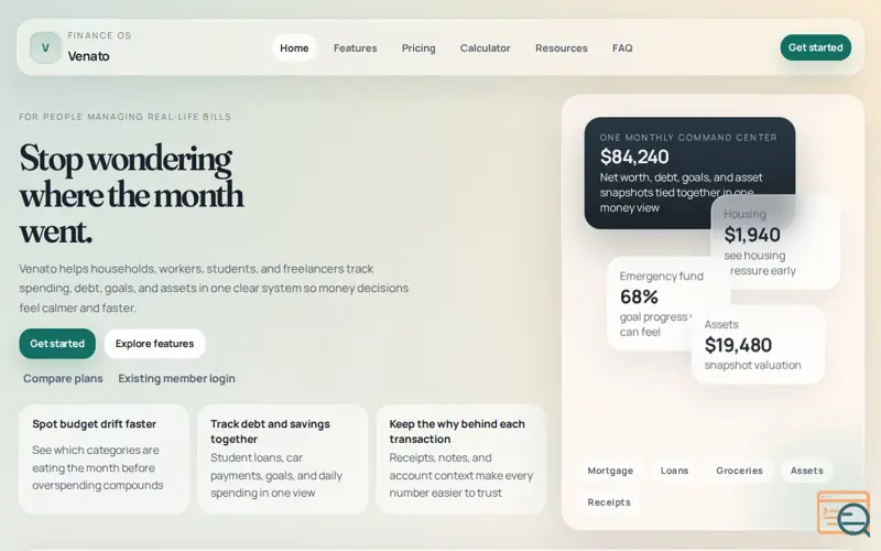 Screenshot of Venato Ledger
