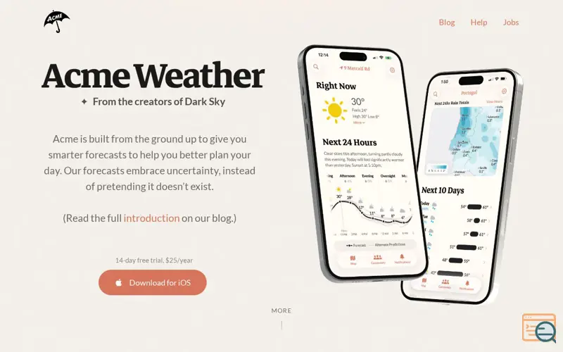 Screenshot of Acme Weather