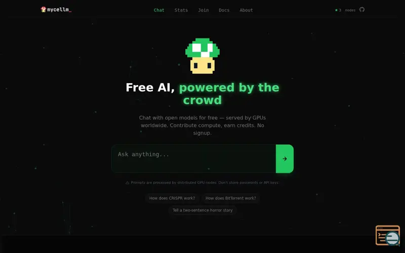 Screenshot of Mycellm