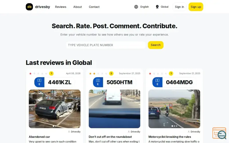 Screenshot of Drivesby.com
