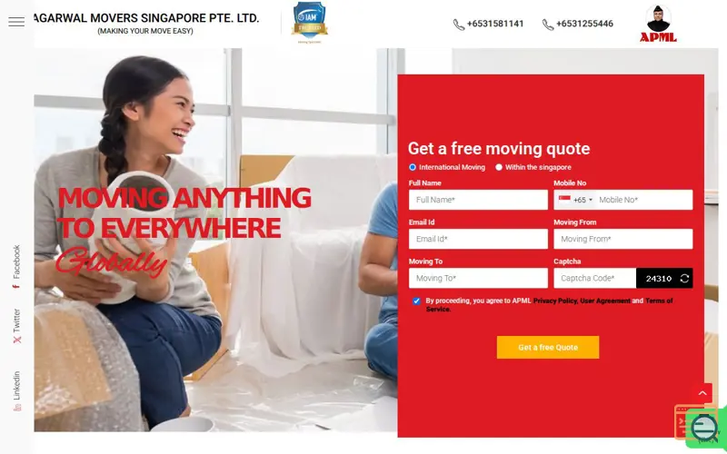 Screenshot of Movers Singapore