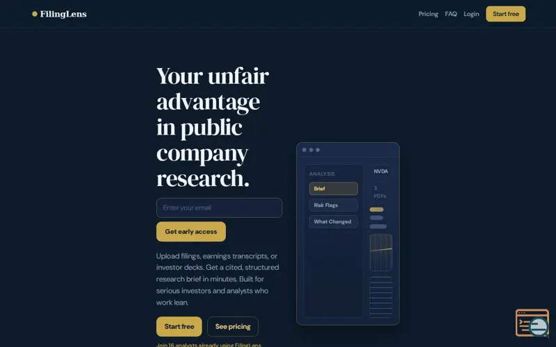 Screenshot of FilingLens