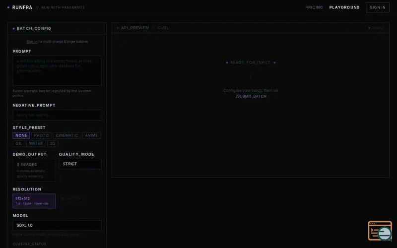 Screenshot of Runfra