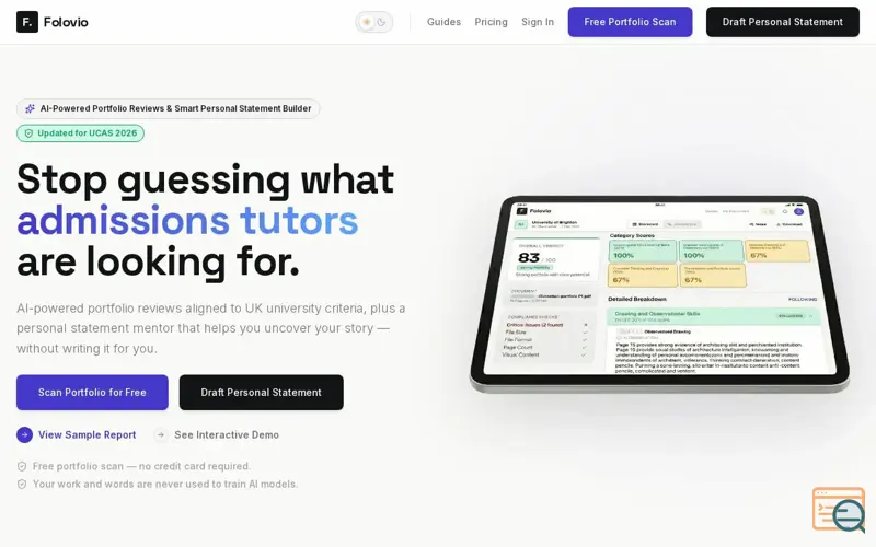 Screenshot of Folovio