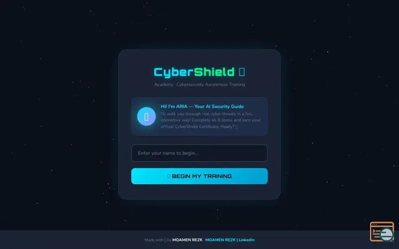 Screenshot of CyberShield Academy 🛡️