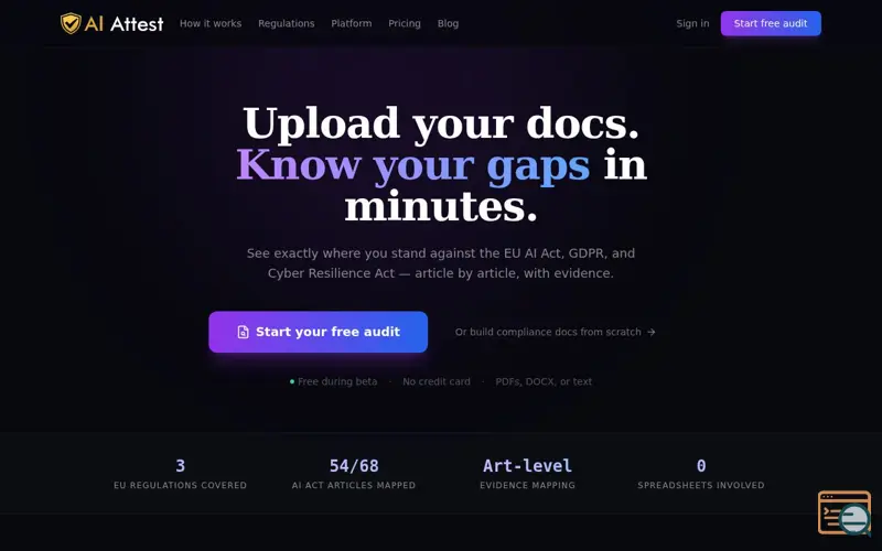 Screenshot of AI Attest