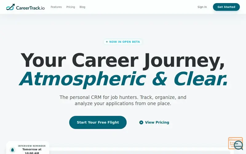 Screenshot of CareerTrack.io