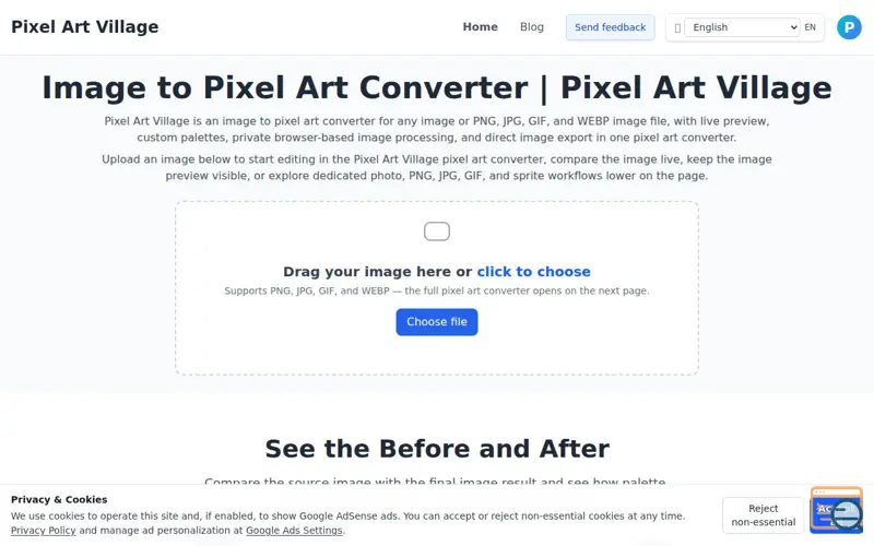 Screenshot of Pixel Art Village