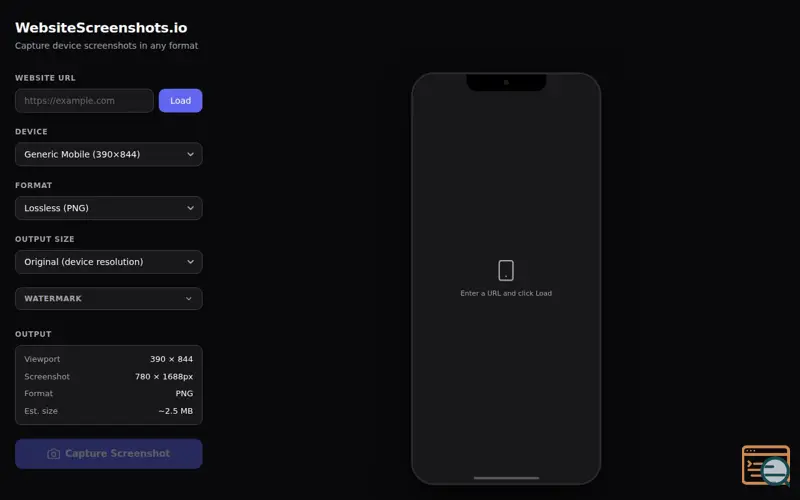 Screenshot of WebsiteScreenshots.io