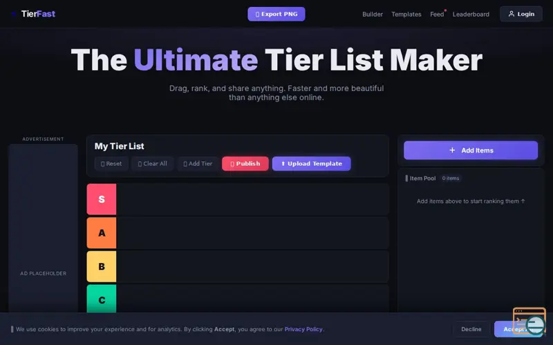 Screenshot of TierFast