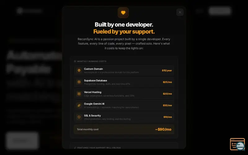 Screenshot of ReconSync AI