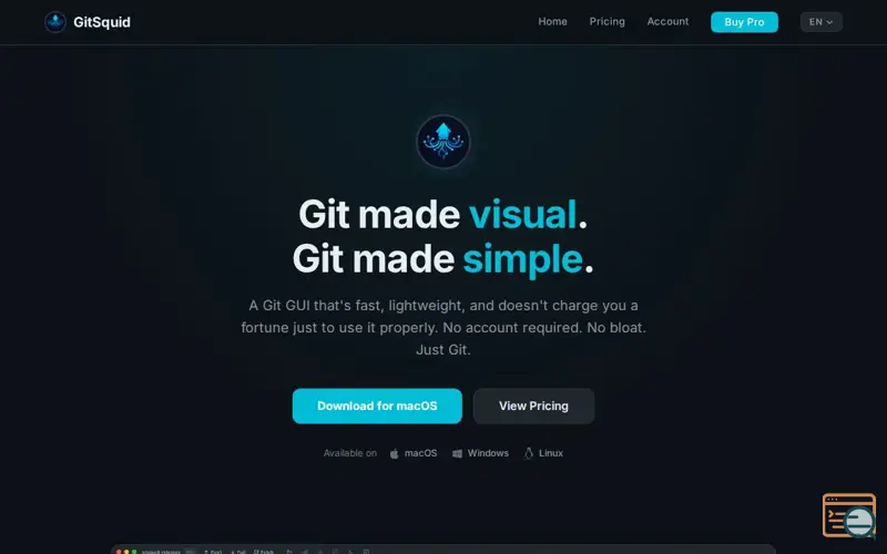 Screenshot of GitSquid