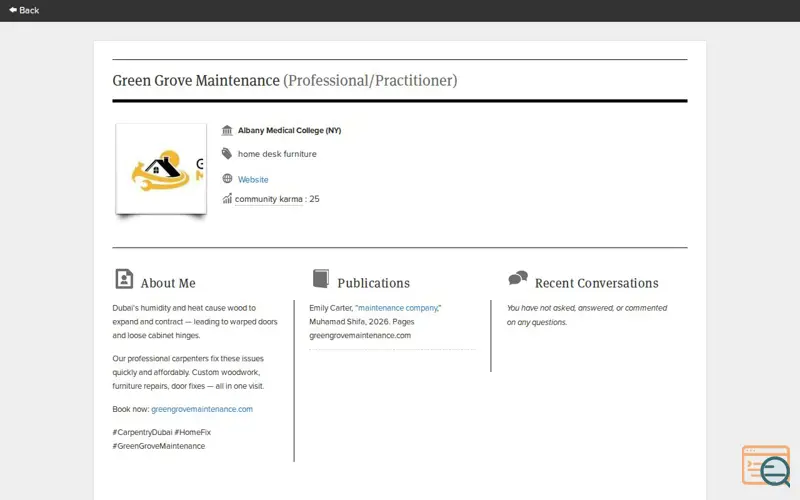 Screenshot of Green Grove Maintenance