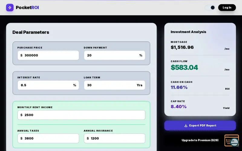 Screenshot of PocketROI