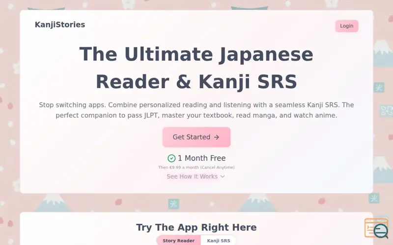 Screenshot of KanjiStories