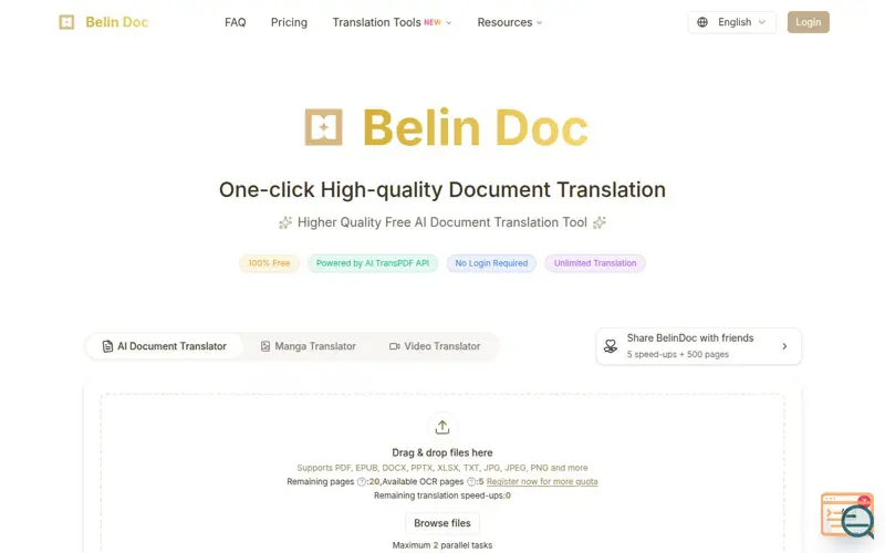 Screenshot of Belin Doc