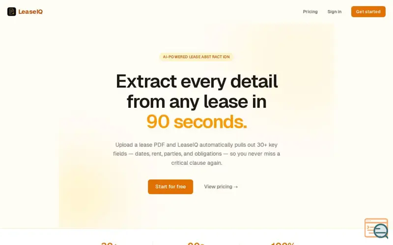 Screenshot of LeaseIQ