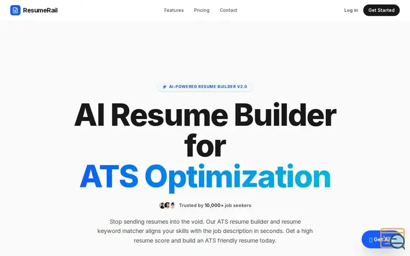 Screenshot of ResumeRail