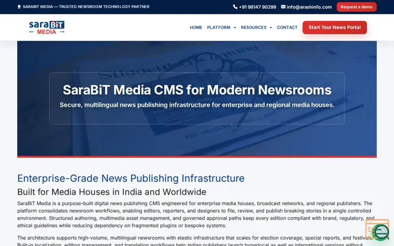 Screenshot of SaraBiT Media