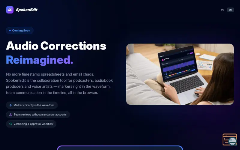 Screenshot of SpokenEdit