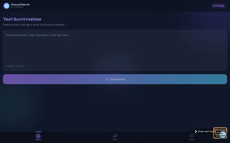 Screenshot of FocusFlow AI 