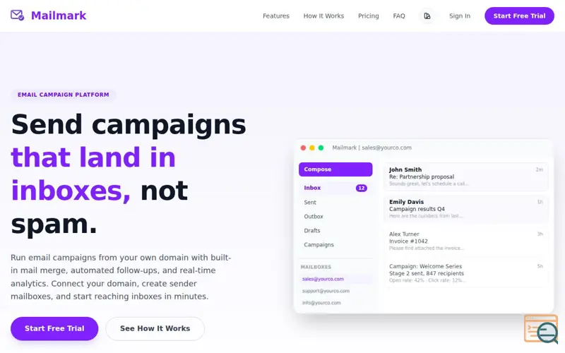 Screenshot of Mailmark