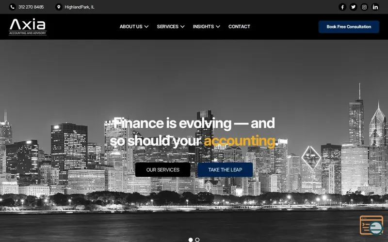 Screenshot of Axia Accounting and Advisory