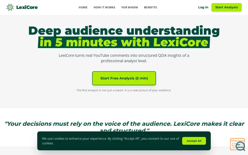 Screenshot of LexiCore