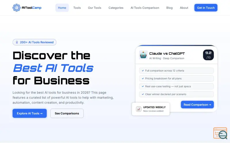 Screenshot of AIToolCamp
