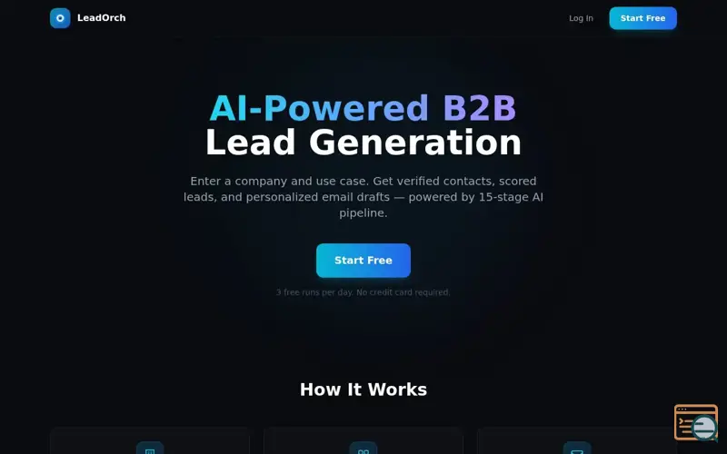 Screenshot of LeadOrch