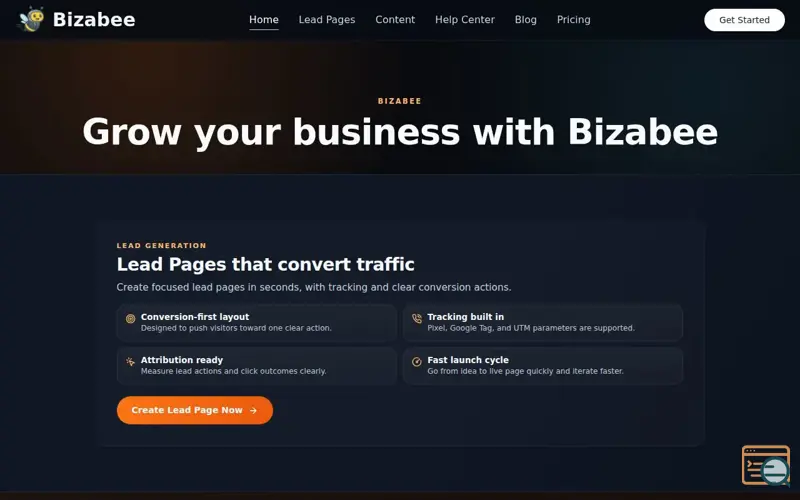 Screenshot of Bizabee