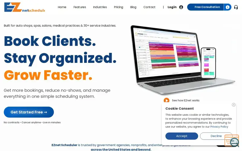 Screenshot of EZnet Scheduler
