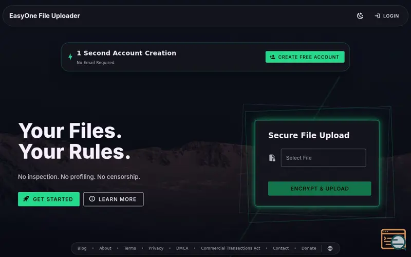 Screenshot of EasyOne File Uploader
