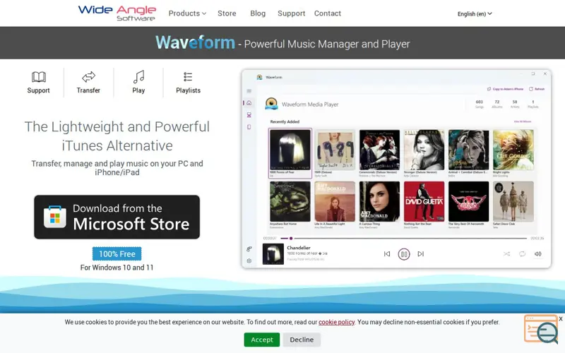 Screenshot of Waveform Music Player