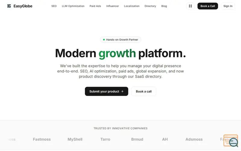 Screenshot of EasyGlobe Growth