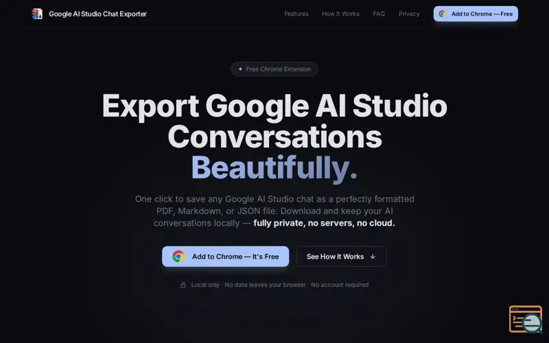 Screenshot of Chat Exporter for Google AI Studio