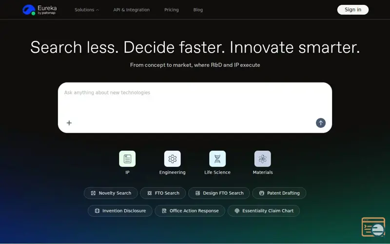 Screenshot of PatSnap Eureka
